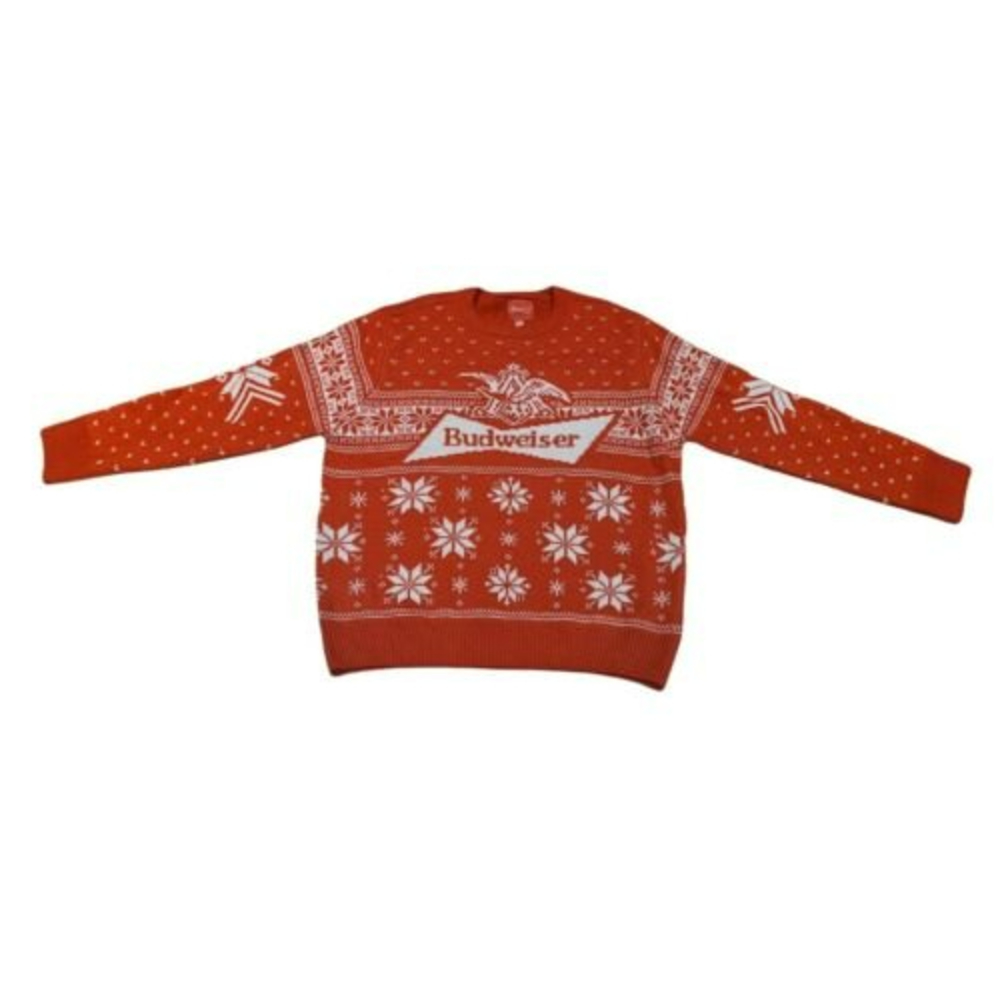 Budweiser Red Ugly Christmas Sweater Mens Size XL